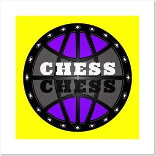 Chess Logo in Black, White and Purple Posters and Art